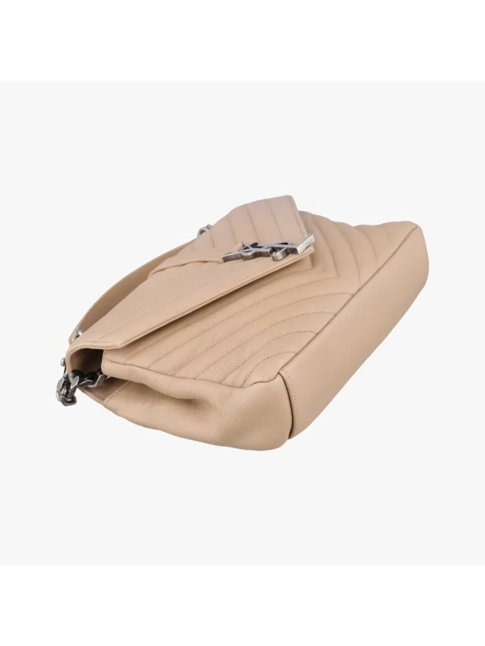 Saint Laurent Carre Beige Leather Shoulder Bag